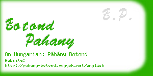 botond pahany business card